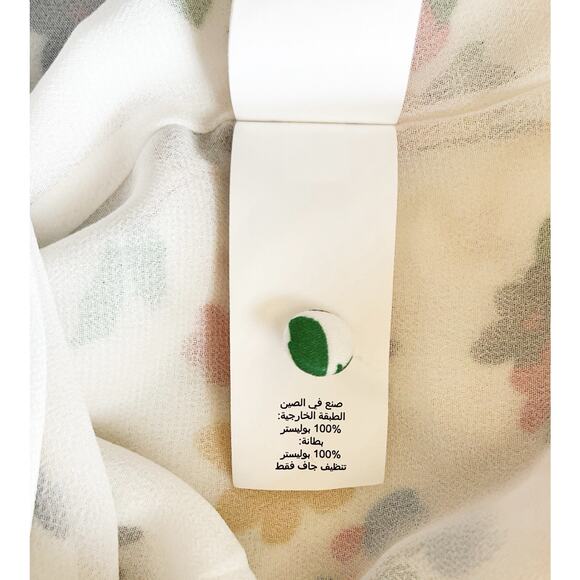 Kate Spade New York Ivory Sailing Floral Ruffle Blouse Keyhole Neck Size XS NEW - Picture 10 of 10